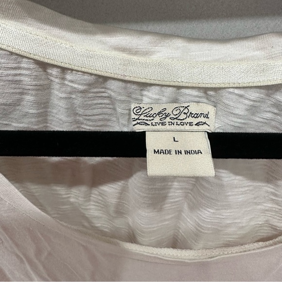 Lucky Brand Long Sleeve Embellished Top size Large - Picture 2 of 8